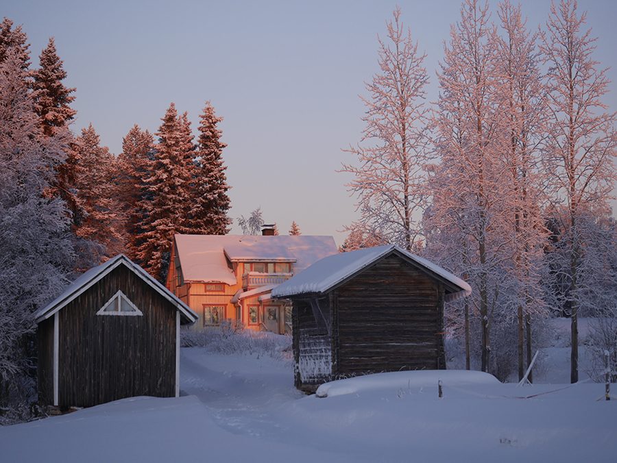 Haus in Winterlandschaft