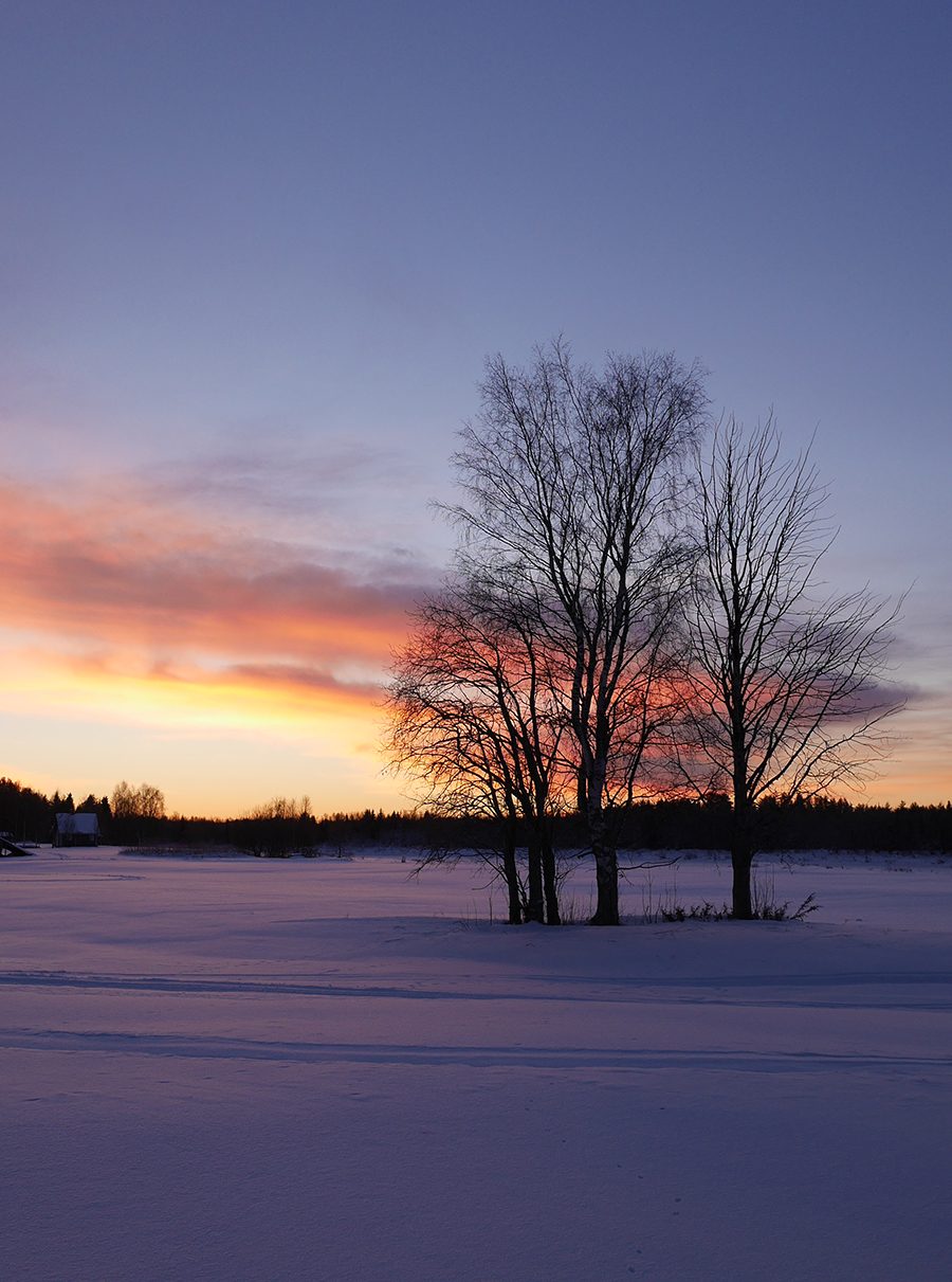 Laponie au coucher du soleil