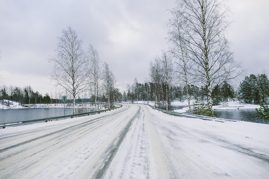 Finnland Winter Straße