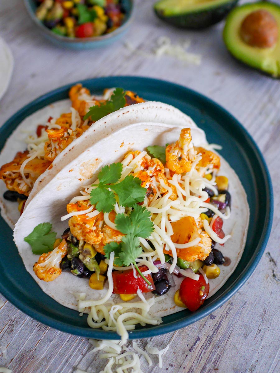 Taco mit geröstetem Blumenkohl